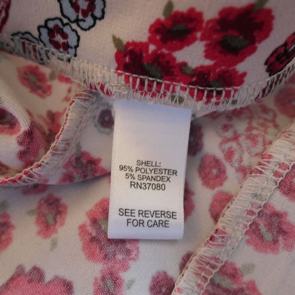 Cato Maxi Skirt Womens XS Red Ivory Floral Stretch Slinky Travel Pull On Boho - Picture 10 of 11